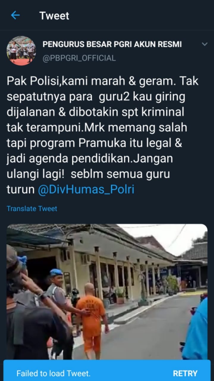 pgri penggundulan tersangka