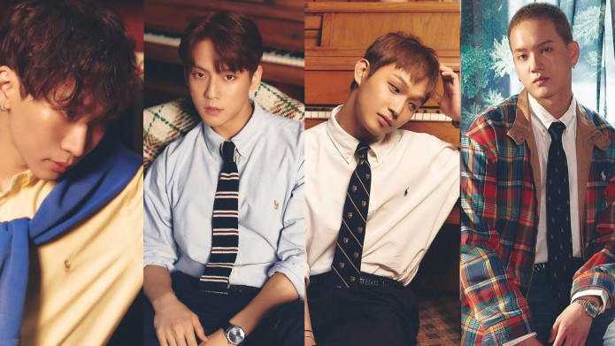 Empat anggota grup idola BTOB, Eunkwang, Minhyuk, Hyunsik, dan Peniel