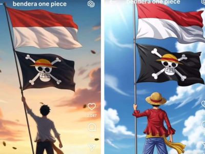 pengibaran bendera One Piece
