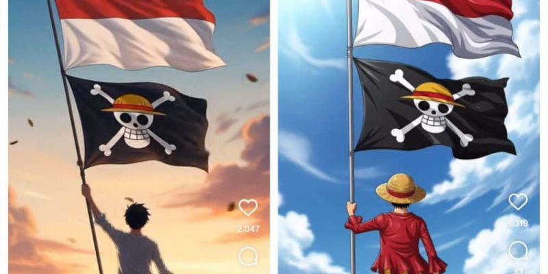 pengibaran bendera One Piece