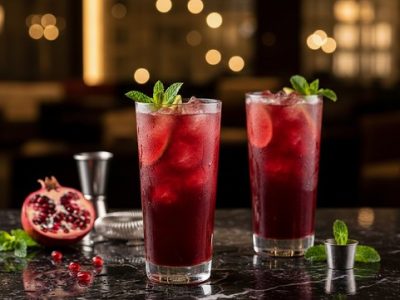 minum jus buah delima